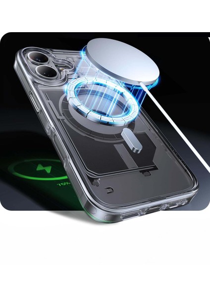 Apple iPhone 16 Kılıf Magsafe Wireless Kablosuz Şarj Destekli Sert Silikon Şeffaf Kapak Manyetik indirimleri