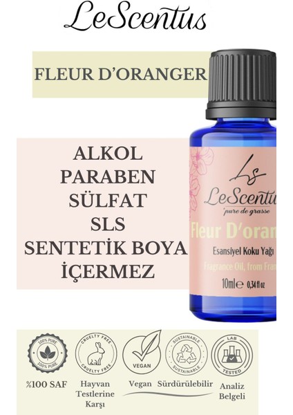 FLEUR Esansiyel Koku Yağı Buhurdanlık Yağı Difüzör Hobi Esansı Oda Ortam Kokusu 10ml