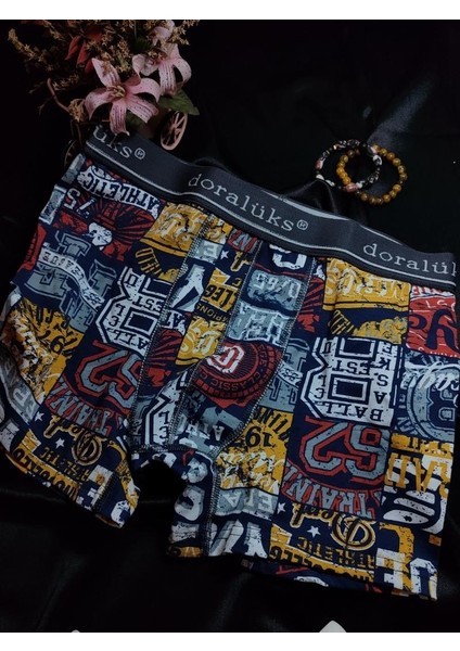 Kırmızı Desenli Slip Boxer %95 Pamuk