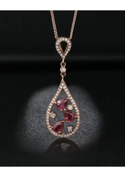 Rubalit Turmalin Rose Gold Histryum Kadın Gümüş Kolye fiyatları