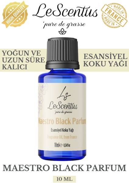 MAESTRO BLACK PARFUM Esansiyel Koku Yağı Buhurdanlık Yağı Difüzör Hobi Esansı Oda Ortam Kokusu 10ml