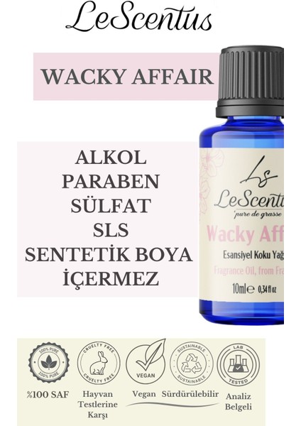 WACK YAFFAIR Esansiyel Koku Yağı Buhurdanlık Yağı Difüzör Hobi Esansı Oda Ortam Kokusu 10ml