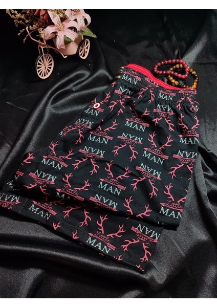 Kırmızı Şort Boxer %100 Pamuk