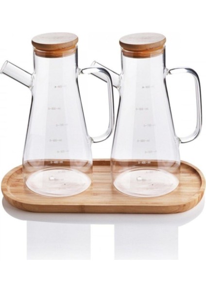 Bambu Kapaklı Vakumlu 3'lü Cam Yağlık Sütlük Sosluk Seti, Sarı, 900 ml fiyatları