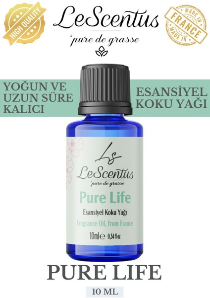 Pure Life Esansiyel Koku Yağı Buhurdanlık Yağı Difüzör Hobi Esansı Oda Ortam Kokusu 10ml