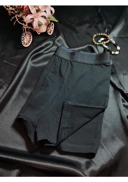 Düz Siyah Slip Boxer %92 Pamuk