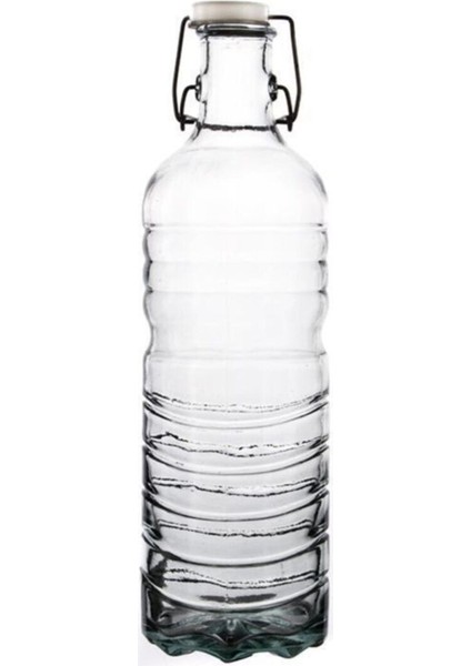 Beyaz Boğumlu Tıpa Kapaklı 1.5 L Şişe, Tek Parça