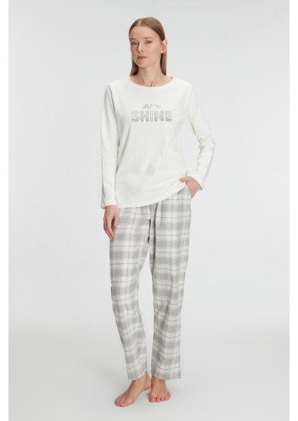 Kadın Uzun Kol Pamuklu Kışlık Pijama TAKIMI11253