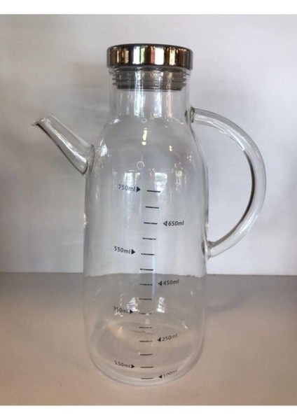 Gri Metal Kapaklı Cam Yağlık 750 ml, şık ve kullanışlı mutfak gereci fiyatları
