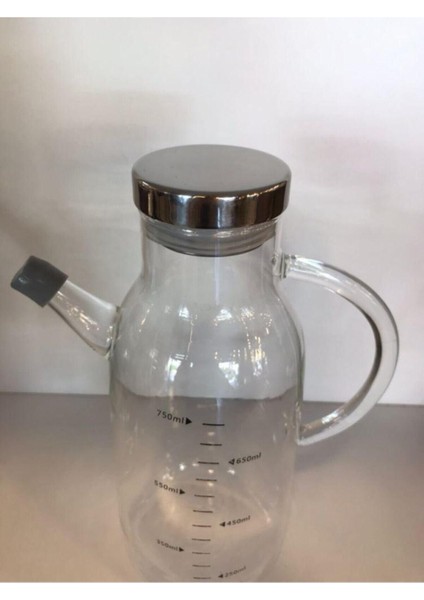 Gri Metal Kapaklı Cam Yağlık 750 ml, şık ve kullanışlı mutfak gereci fırsatları