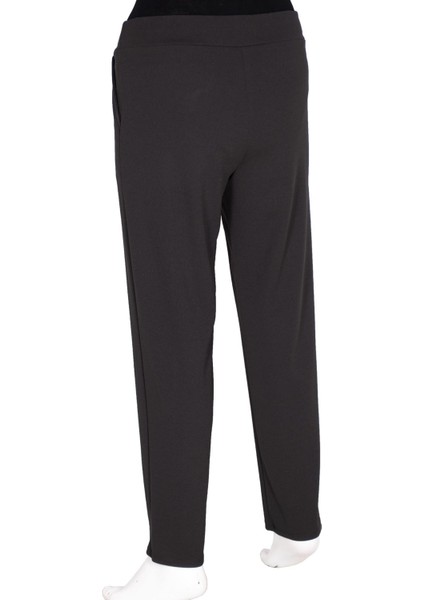 Kadın Hande Krep Kumaş Astarsız Lastikli Siyah Pantolon fırsatları