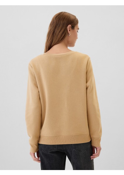 Kadın Bej Gap Logo Relaxed Fleece Sweatshirt fırsatları