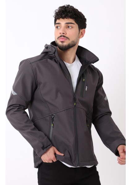 Reflektörlü Çıkarılabilir Kapüşonlu Softshell Mont Bl 1701_50388