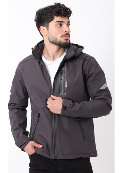 Reflektörlü Çıkarılabilir Kapüşonlu Softshell Mont Bl 1701_50388