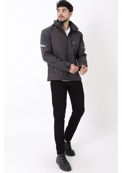 Reflektörlü Çıkarılabilir Kapüşonlu Softshell Mont Bl 1701_50388