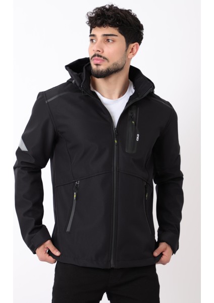 Reflektörlü Çıkarılabilir Kapüşonlu Softshell Mont Bl 1701_50388