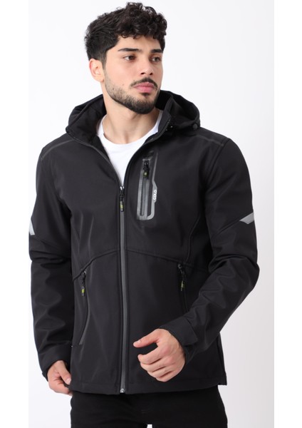 Reflektörlü Çıkarılabilir Kapüşonlu Softshell Mont Bl 1701_50388
