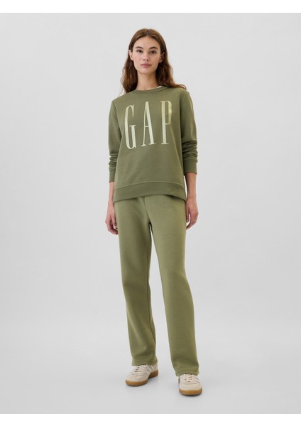 Kadın Yeşil Gap Logo Relaxed Fleece Sweatshirt