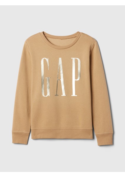 Kadın Bej Gap Logo Relaxed Fleece Sweatshirt