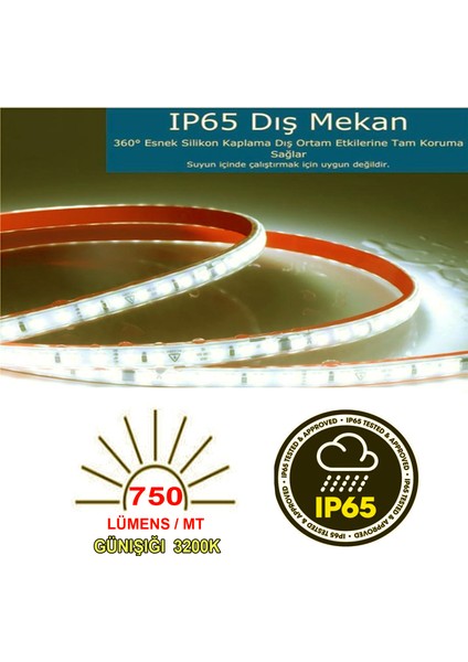 220V Şerit LED Tak Çalıştır Anahtarlı Günışığı Renk (Yüksek Lümen) fırsatları