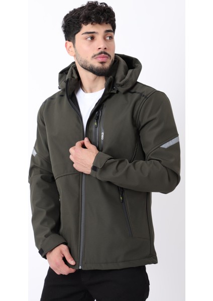 Reflektörlü Çıkarılabilir Kapüşonlu Softshell Mont Bl 1701_50388