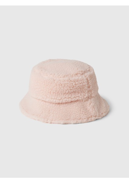 Kız Çocuk Pembe Sherpa Bucket Şapka