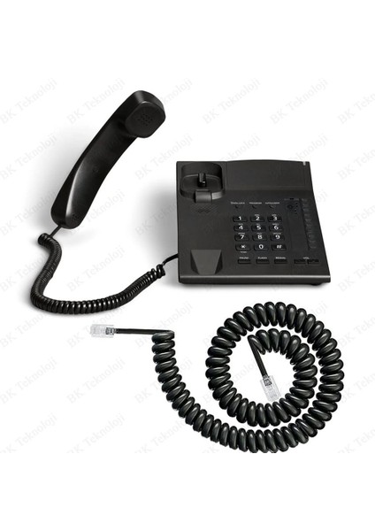 Telefon Ahize Spiral Kordon Kablosu 4p/4c - Siyah