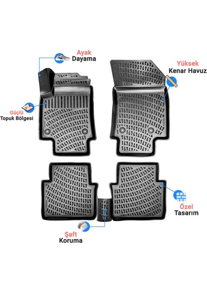 Renault Talisman 2016 Araca Özel Üretim 3D Havuzlu Paspas Ve Bagaj Havuzu fiyatları