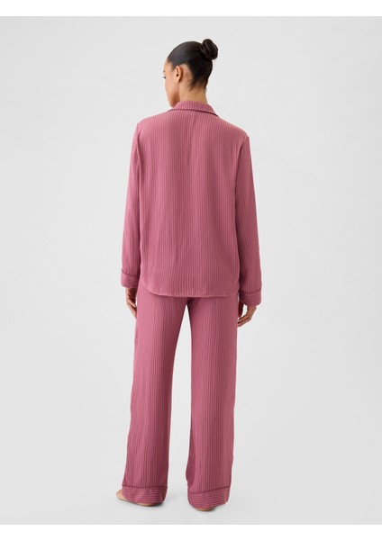 Kadın Pembe Saten Pijama Altı modelleri