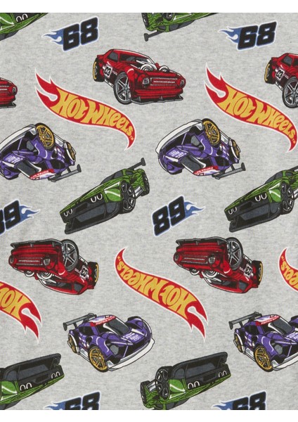 Erkek Çocuk Gri Organik Pamuk Hot Wheels Desenli Pijama Takımı fiyatları