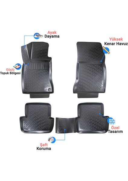 Audi A6 C6 2007 Araca Özel Üretim 3D Havuzlu Paspas Ve Bagaj Havuzu fiyatları