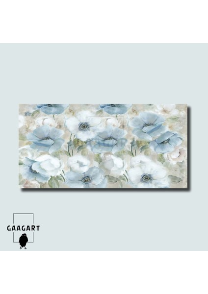 Panoramik Kanvas Duvar Tablosu Soft Pastel Mavi Flower modelleri