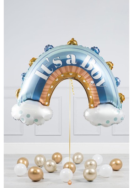 It's a boy cinsiyet partisi baby shower balonu gökkuşağı erkek bebek babyshower balonu fiyatları