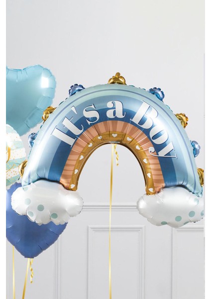 It's a boy cinsiyet partisi baby shower balonu gökkuşağı erkek bebek babyshower balonu modelleri