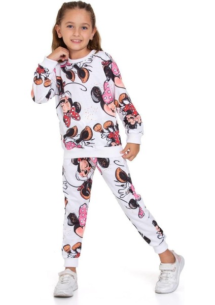 Minnie Mouse Desenli Çocuk Eşofman Takımı Beyaz modelleri