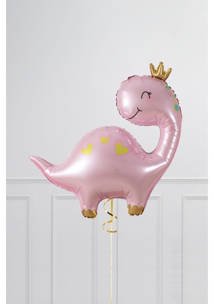 Pembe dinazor folyo balon sevimli pembe dinozor kız doğum günü balonu