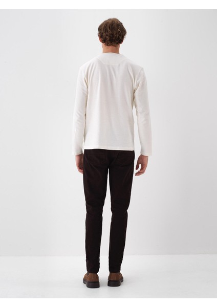 Erkek Pembe Pamuk Dokulu Regular Fit Uzun Kollu Tişört indirimleri