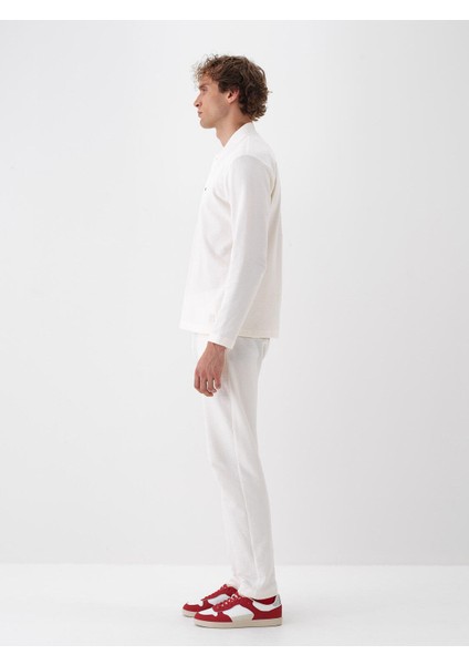Erkek Ekru Pamuk Dokulu Regular Fit Uzun Kollu Tişört modelleri