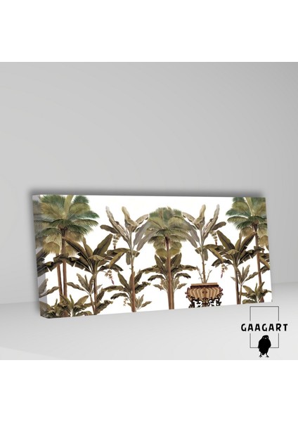 Panoramik Kanvas Duvar Tablosu Yeşil Kahverengi Bambular fiyatları