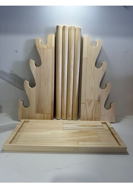 Ceren Wooden Ahşap El Yapımı Takı Kolye Saat Standı Rafı Handmade Organizer Portatif