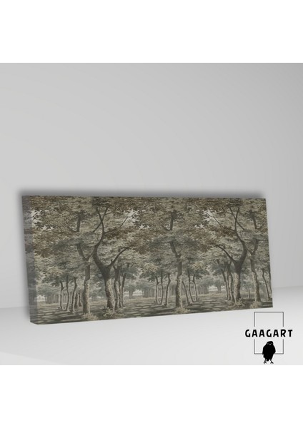 Panoramik Kanvas Duvar Tablosu Çizgisel Kahverengi Orman fiyatları