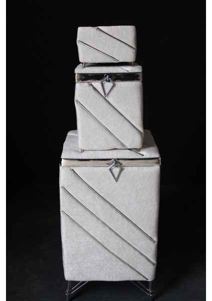 Büyük Boy Çapraz Metal Dilimli Çeyizlik Çamaşır Sepeti, Ahşap, 16 L, Bej