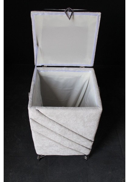 Büyük Boy Çapraz Metal Dilimli Çeyizlik Çamaşır Sepeti, Ahşap, 16 L, Bej fırsatları