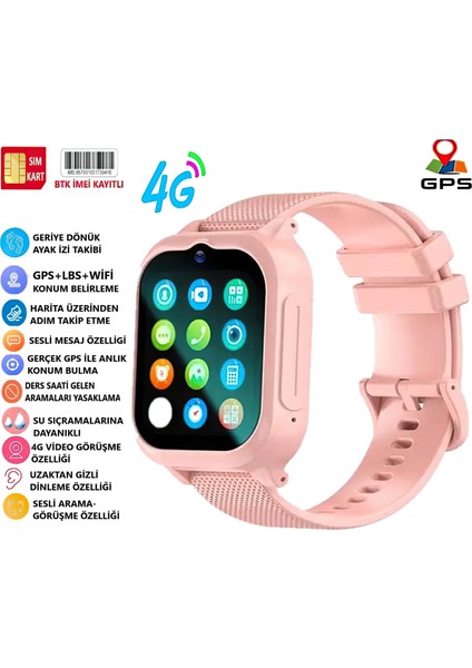 Harvox 4g Max Sim Kartlı Gps'li Çocuk Saati (2 Kordon ve Boyun Askılık Kılıfı HEDİYEİ)-(2024 Model)