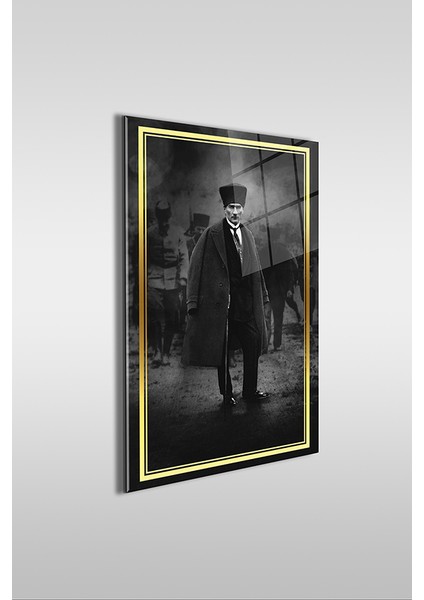 Atatürk Siyah 2 Beyaz Dikey Cam Tablo fiyatları