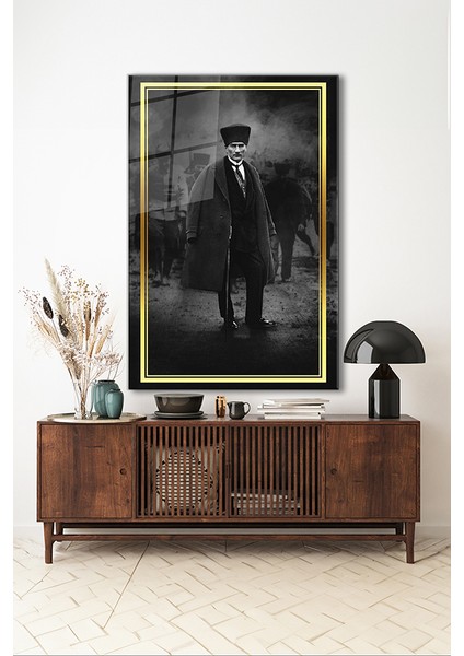 Atatürk Siyah 2 Beyaz Dikey Cam Tablo indirimleri