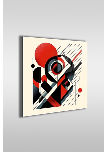 Kırmızı ve Siyah Soyut Dekoratif Kare Cam Tablo fiyatları