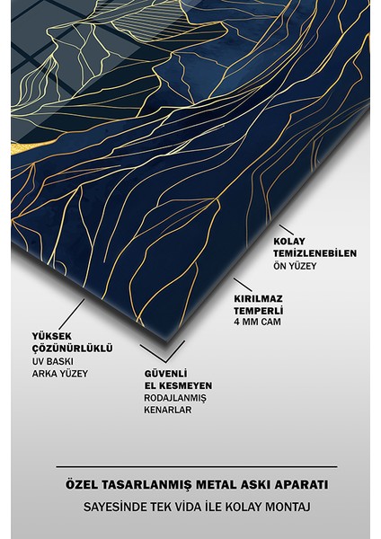 Dağlar ve Güneş 2 Soyut Manzara Dekoratif Yatay Cam Tablo fırsatları