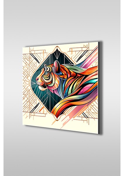 Dekoratif Malezya Kaplanı Kare Cam Tablo