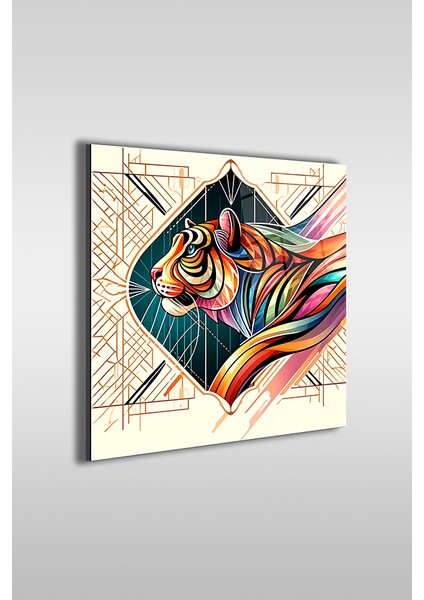 Dekoratif Malezya Kaplanı Kare Cam Tablo fiyatları